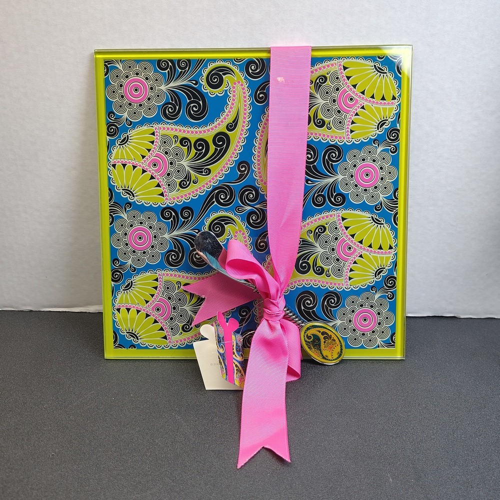 Y2K 2009 mudpie spreader plate set Holiday Paisley
